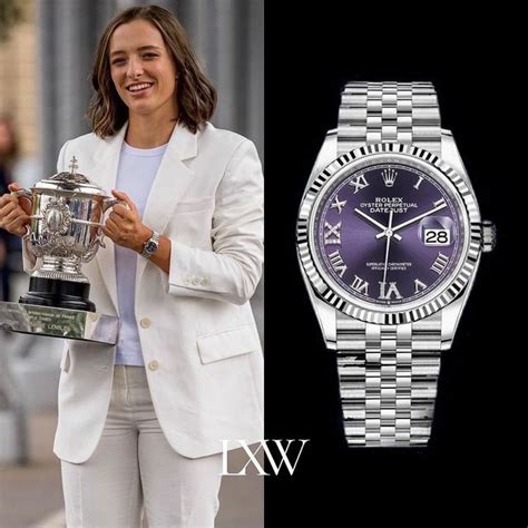 rolex datejust swiatek|Iga Swiatek models Rolex Datejust in new campaign.